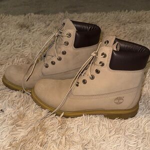 Timberland Men's Beige and Brown Boots - 10